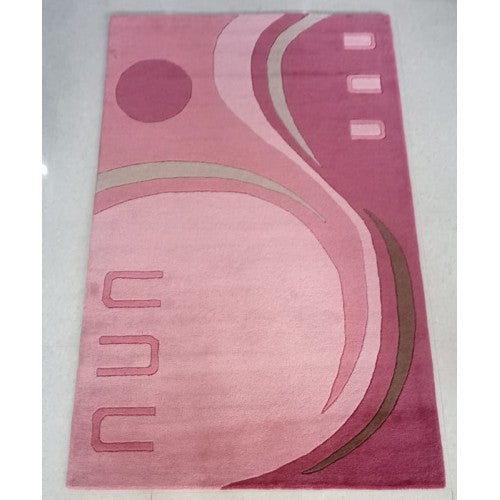 Glamours Peach Pink Hand Tufted Pure Wool Cotton Mirzapur Dari (5 x 8 Ft).