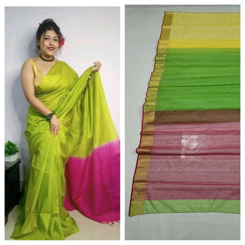 Multicolour Chanderi Silk Saree
