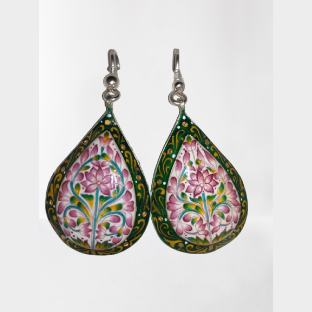 Multicolour Earrings Gulabi Meenakari Art