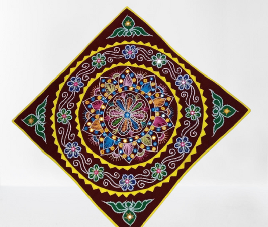 Multicolour Flower Design Hanging Pipli Work