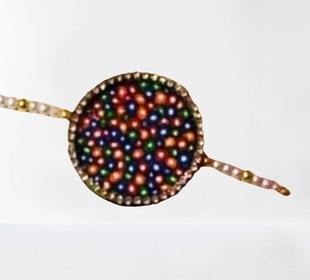 Multicolour Marble Design Madhubani Rakhi