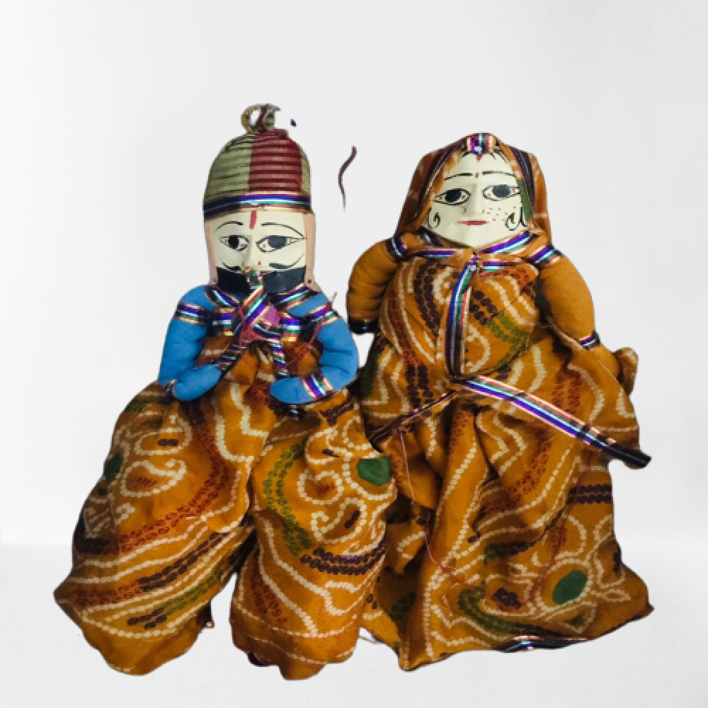 Mustard Yellow Colourful Kathputhlis Of Rajasthan