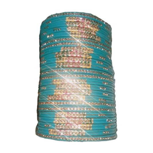 Muzaffarpur Beautiful Sky Blue Set Lac Bangles