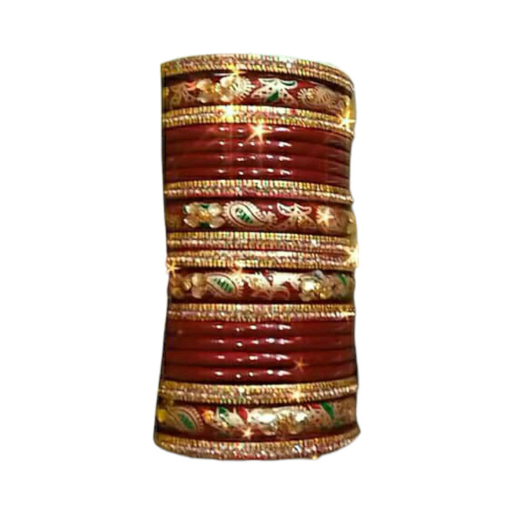 Muzaffarpur Fancy Maroon Lac Bangles Set