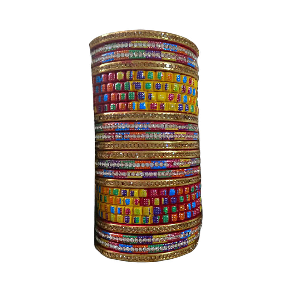 Muzaffarpur Fancy Multi Stone Lac Bangles Set