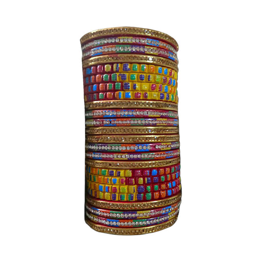Muzaffarpur Fancy Multi Stone Lac Bangles Set