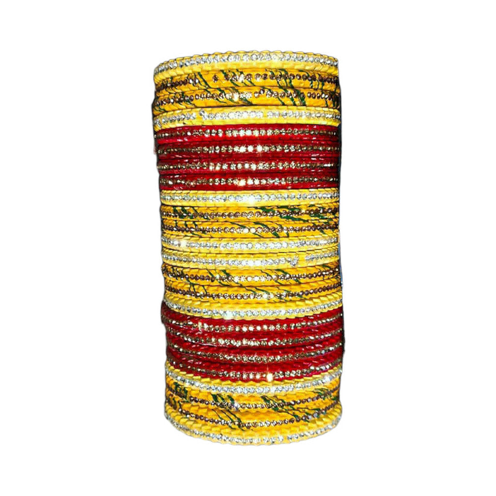 Muzaffarpur Fancy Red & Yellow Lac Bangles Set