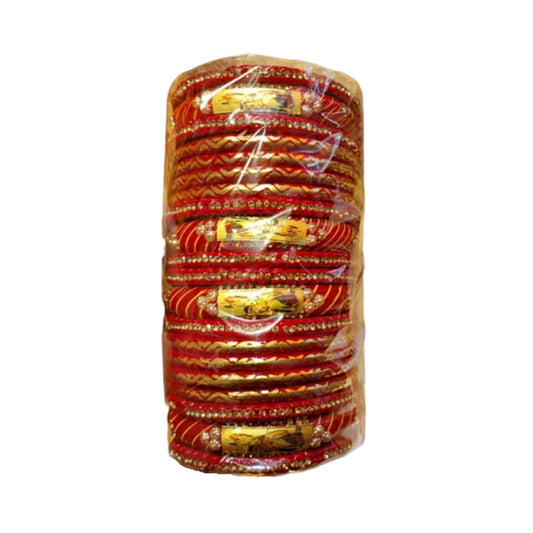 Muzaffarpur Leheriya Red Set Lac Bangles