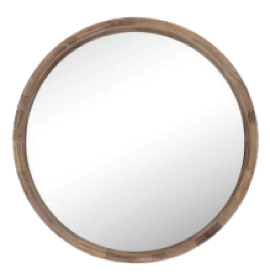 Natural Plain Round Mirror Frame