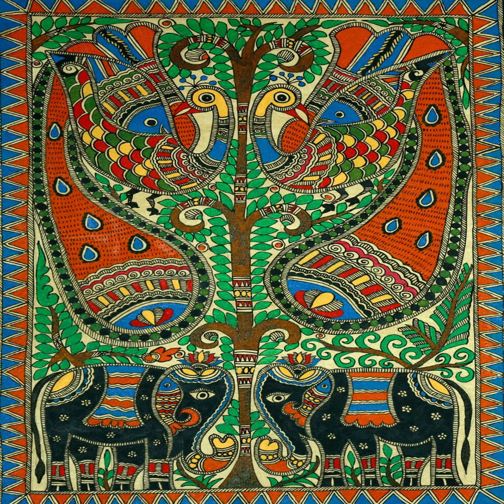 Natures Spledid Harmony Madhubani Painting