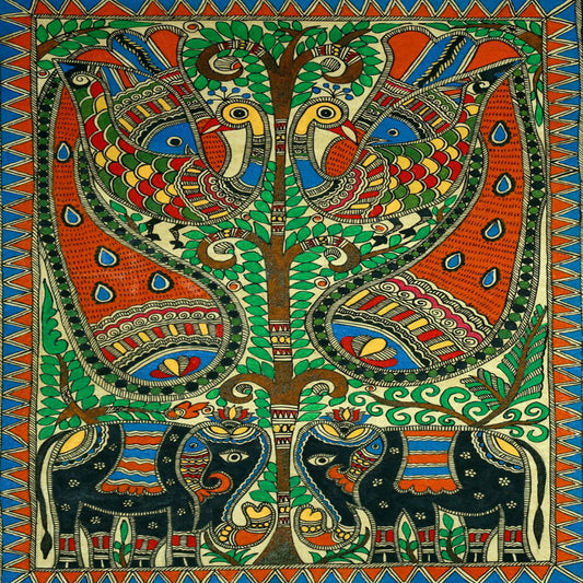 Natures Spledid Harmony Madhubani Painting