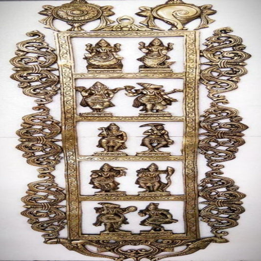 New Brass Dashavatar Wall Hanging Matte Finish