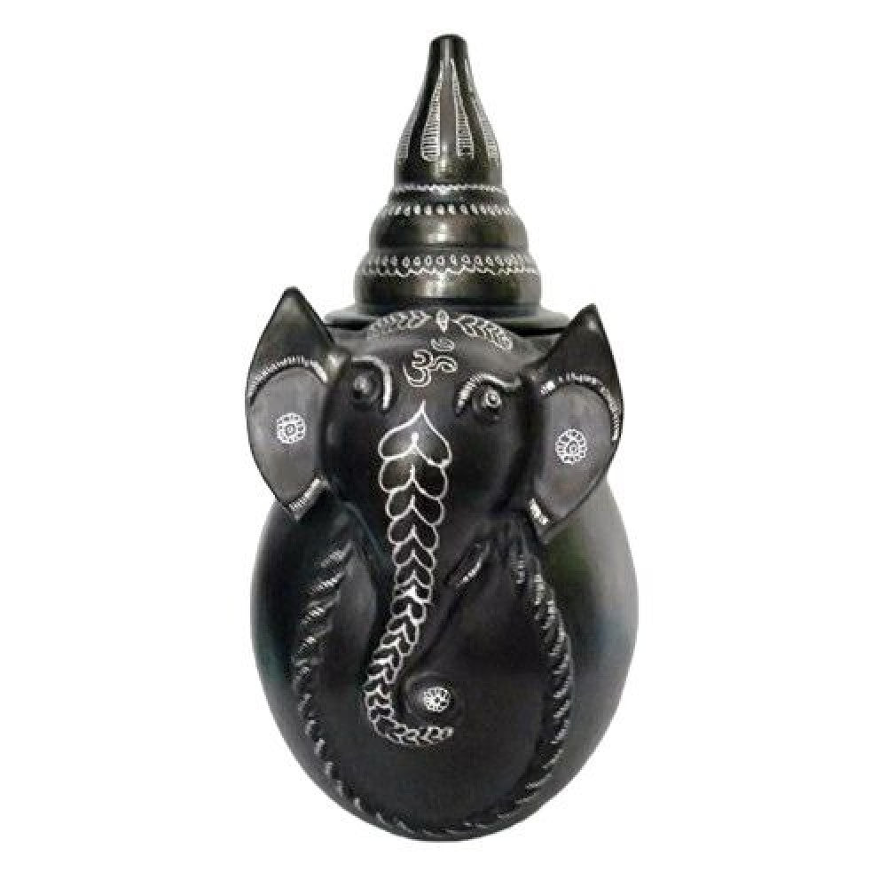Handmade Eco-friendly Beautiful Black Pottery of Nizamabad Lord Ganesh Shaped Money Bank/ Gullakh
