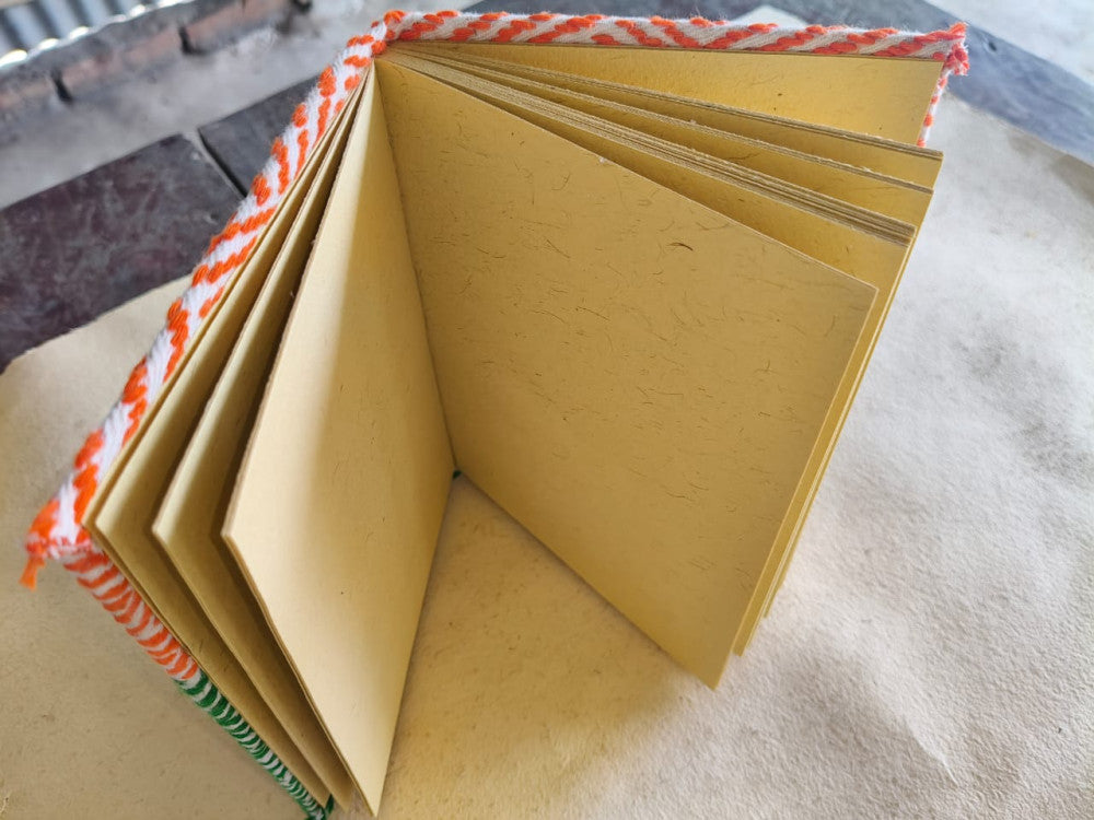 Notebook Diary Beautiful Orange And Green Kheta Embroidery