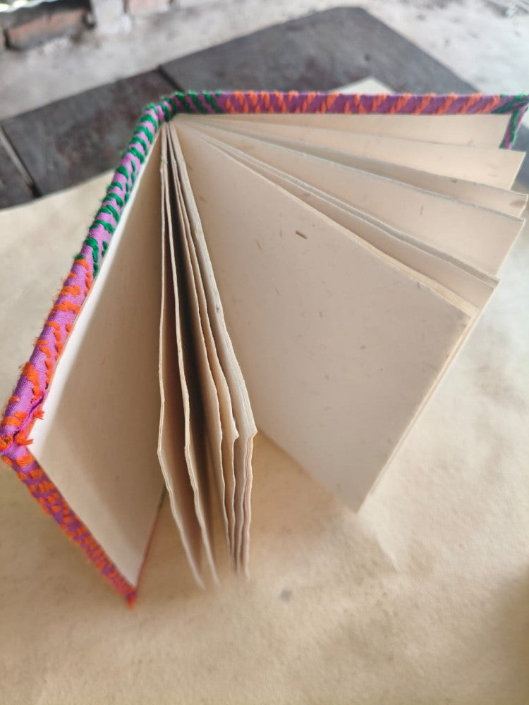 Notebook Diary Beautiful Pink And Green Kheta Embroidery