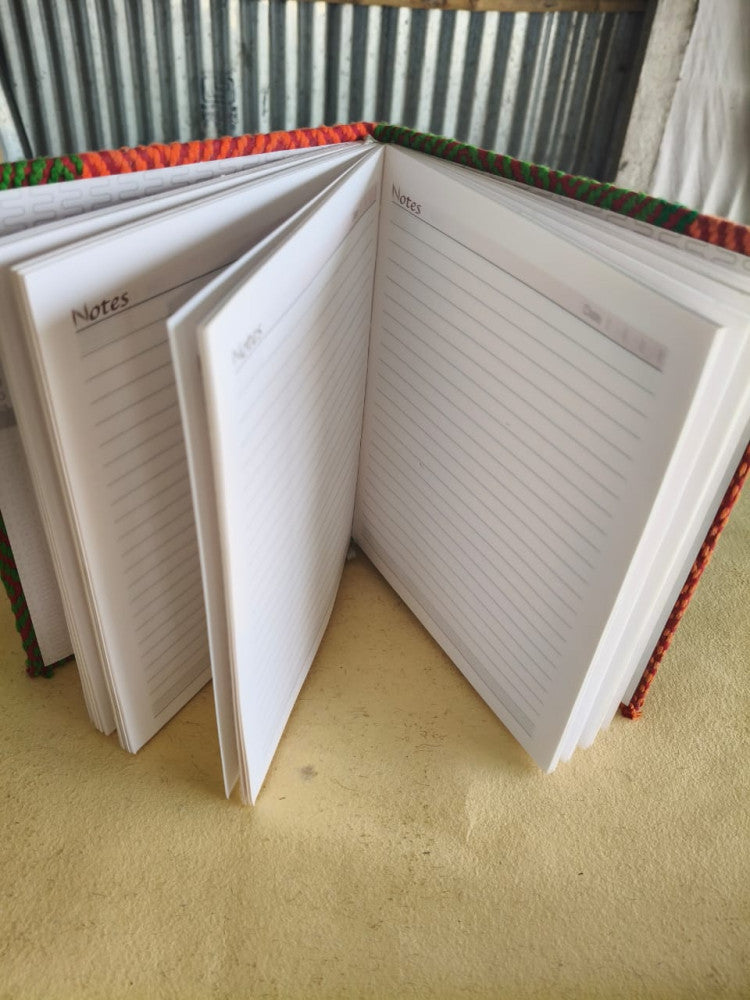 Notebook Diary Beautiful Red And Green Kheta Embroidery