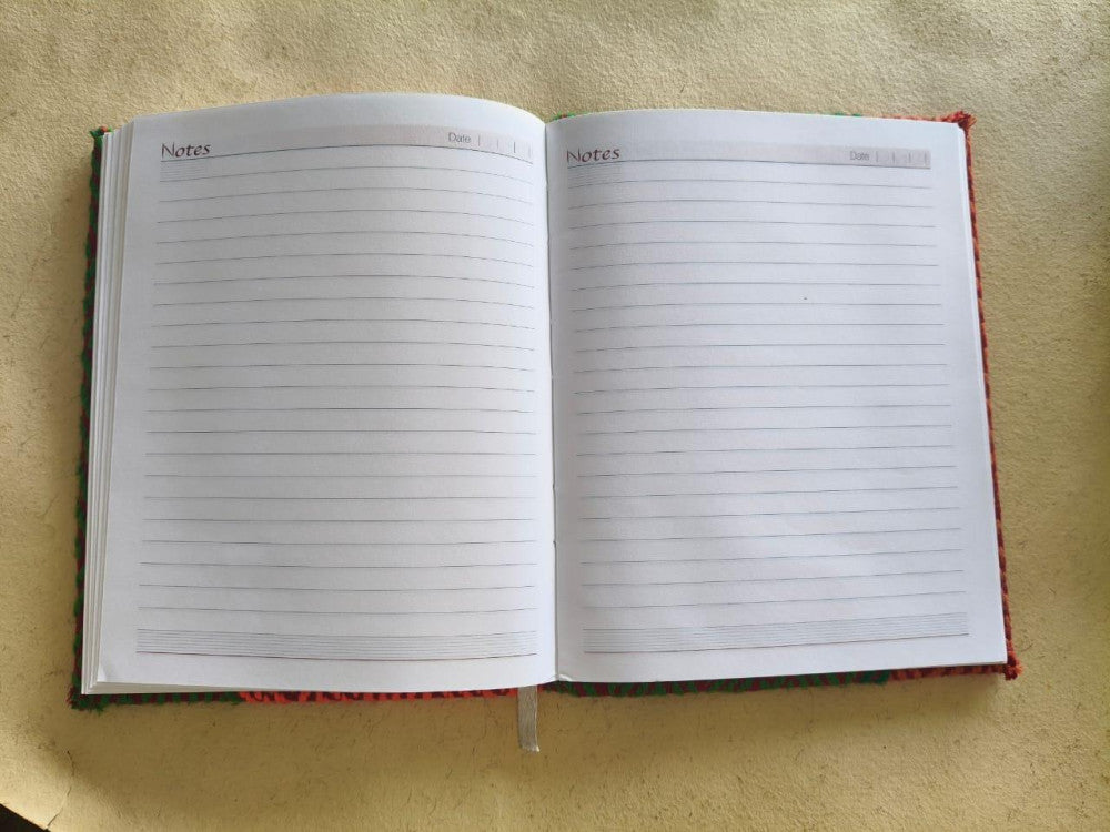Notebook Diary Beautiful Red And Green Kheta Embroidery