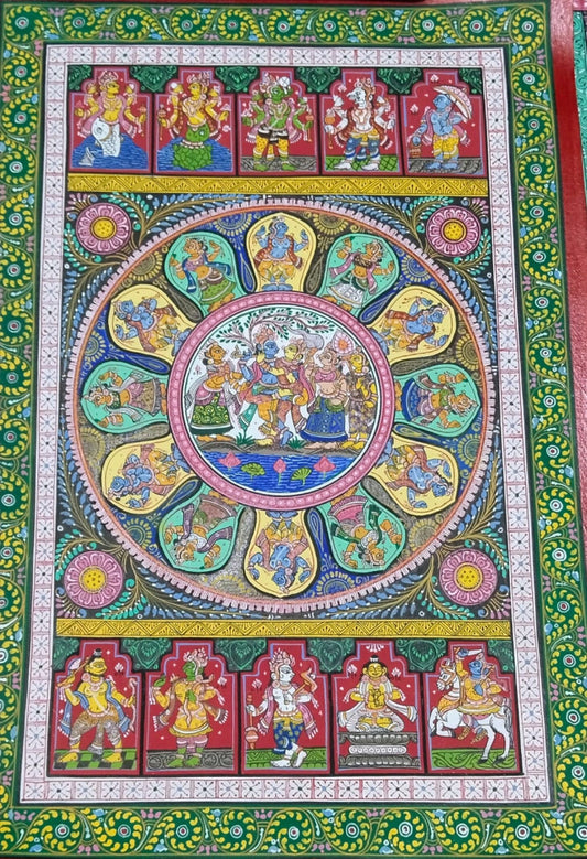 Odisha Pattachitra Krishna Rasa Leela