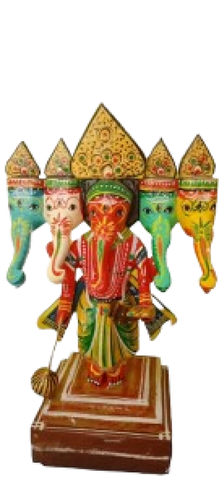 Panchamukhi Wooden Ganeshji (9 Inch)