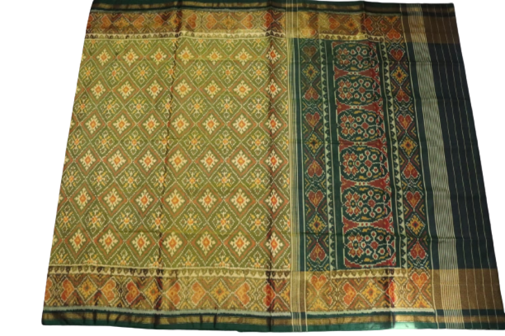 Patan Patola Saree Green Colour