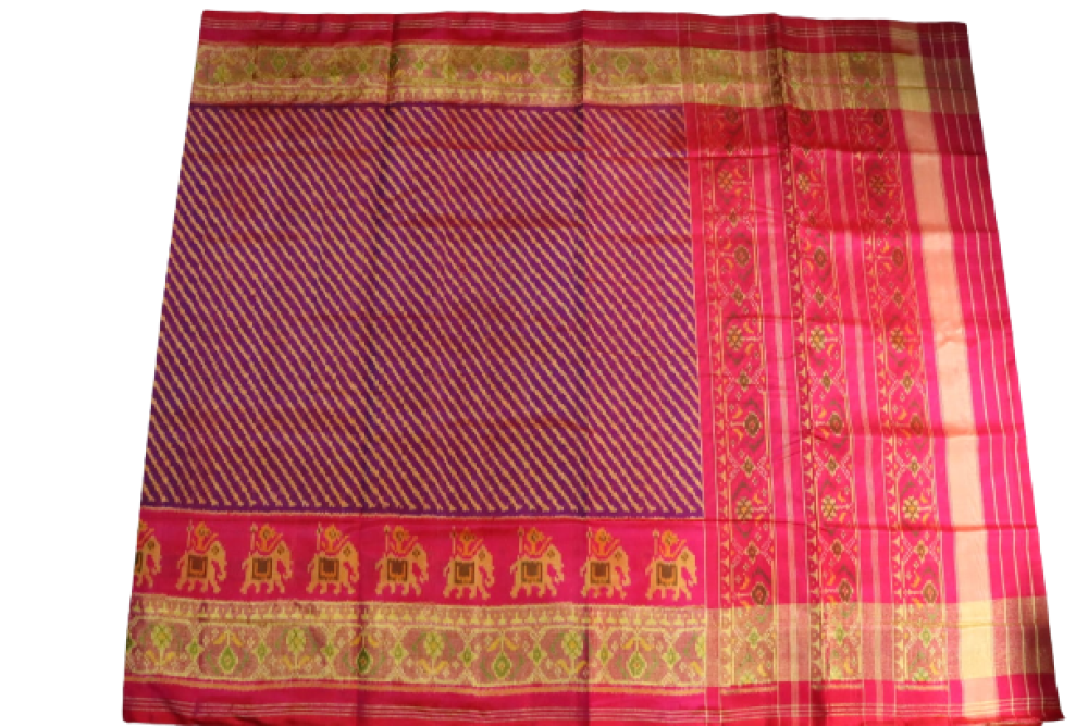 Patan Patola Saree with Purple & Pink Border