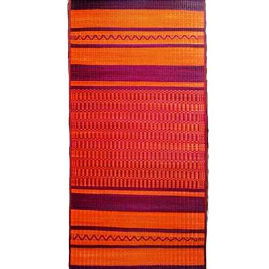 Traditional Handicraft Pattamadai Mat Korai Grass Textile Of Pink And Orange Colour Strips Design