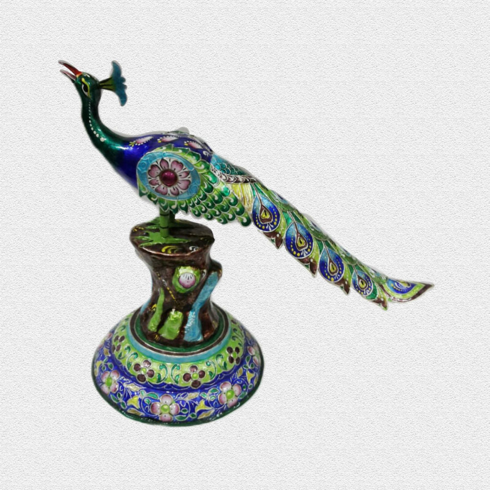 Peacock Long tail Design Gulabi Meenakari Art