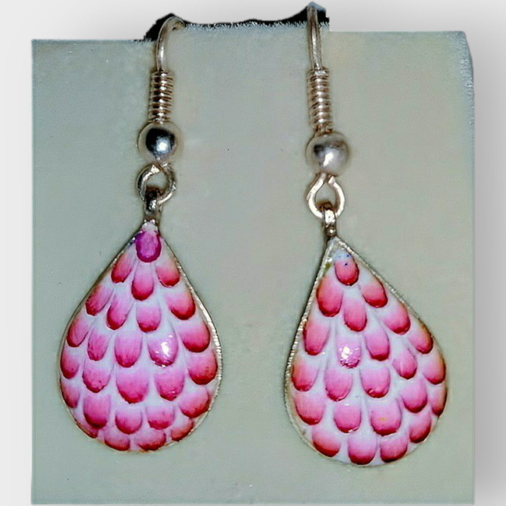 Pink Deisgner Earrings Gulabi Meenakari Art