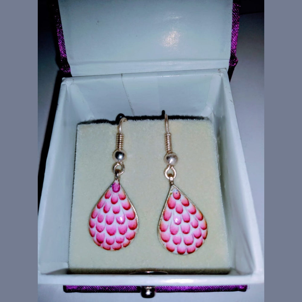 Pink Deisgner Earrings Gulabi Meenakari Art