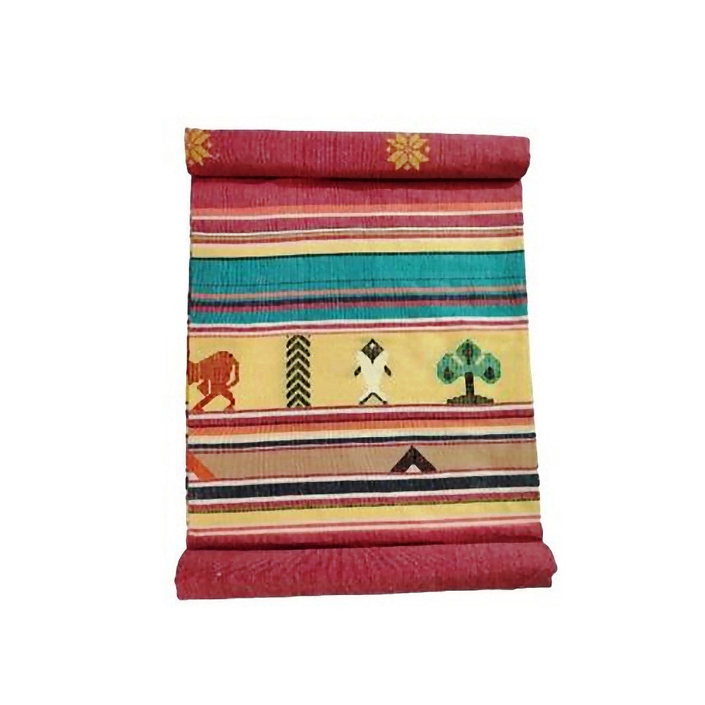 Pink Extra Weft Handwoven Double Bed Cover