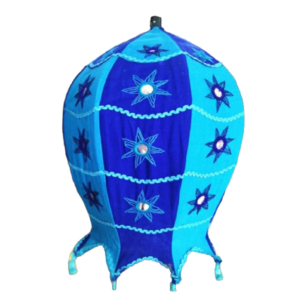 Pipli Traditional Applique Work Blue Jhumar For Ceiling