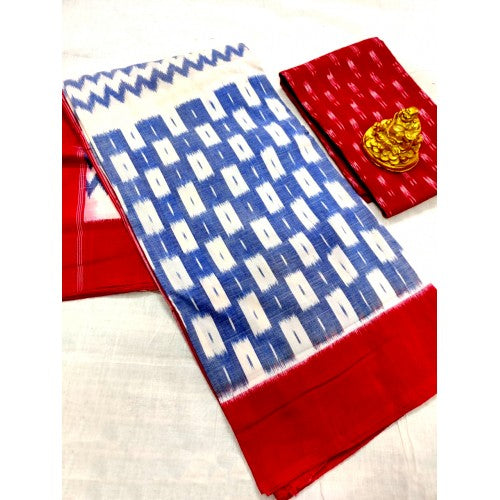 Traditional Handmade Pochampally Ikat Cotton Printed Saree for Women
