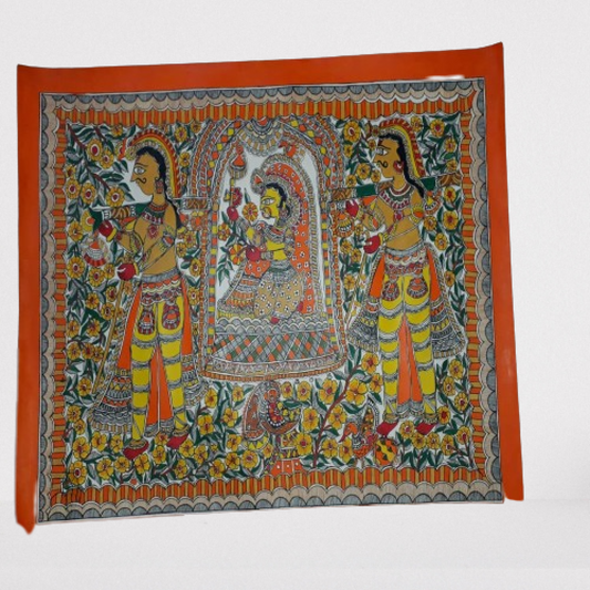 Princess In The Dholi Madhubani Painting