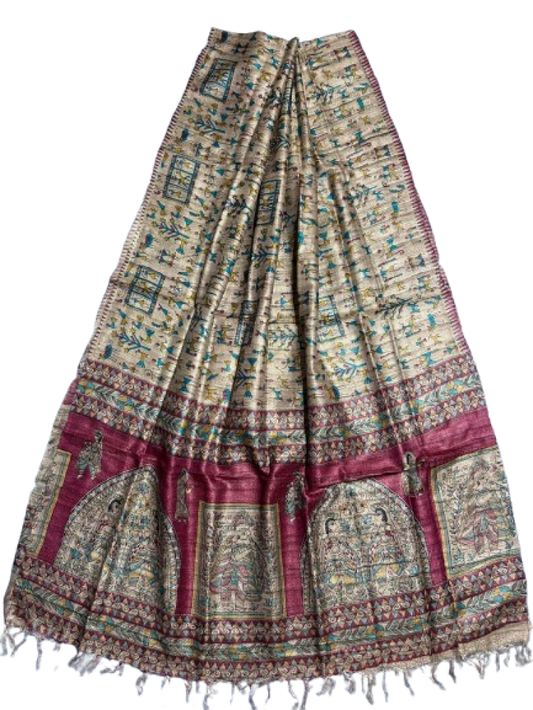 Printed Tussar Dupatta