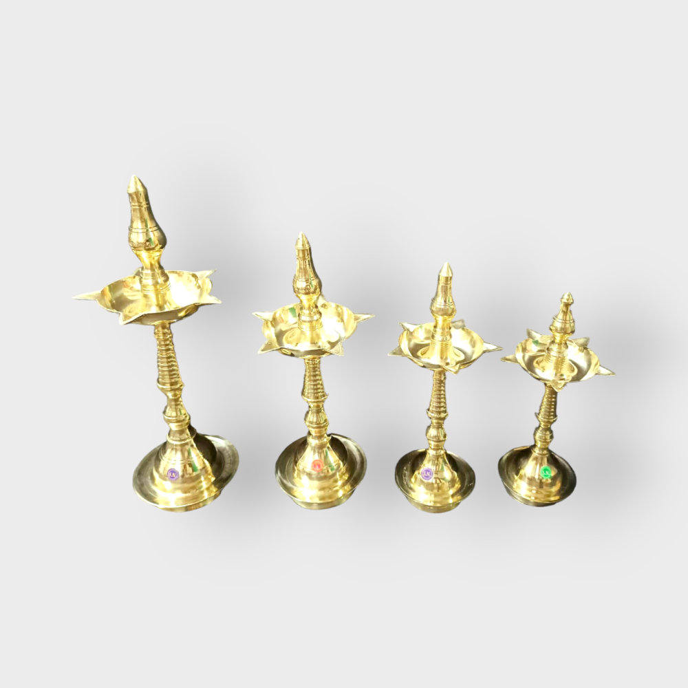 Pure Brass Plain Kerala Deepam Set