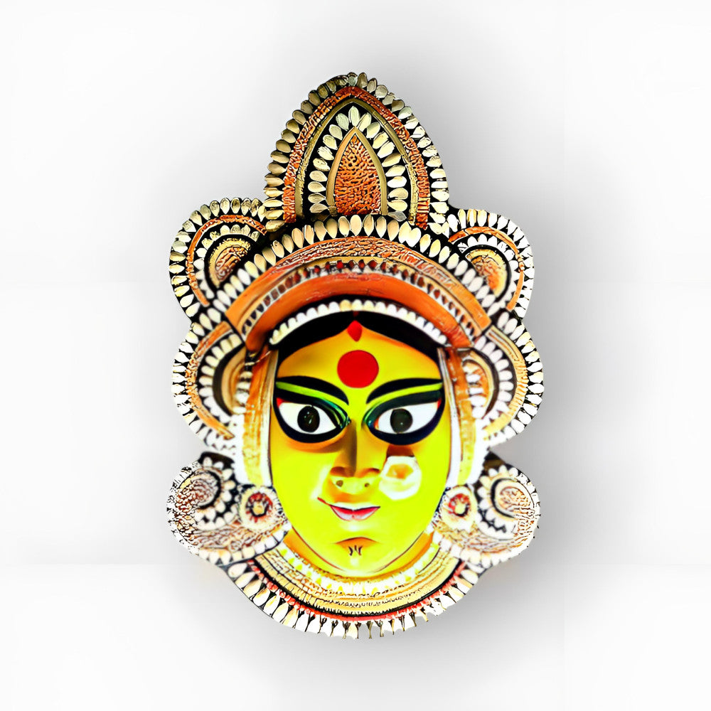 Handmade Multicolor Puruliya Chhau Mask Durga Face