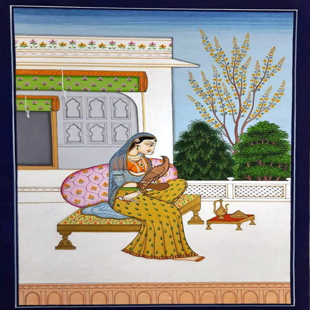 Queen With A Bird In Garden (8x12 inch)