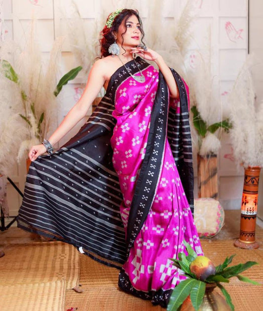 Rani Pink Odisha Ikkat Saree