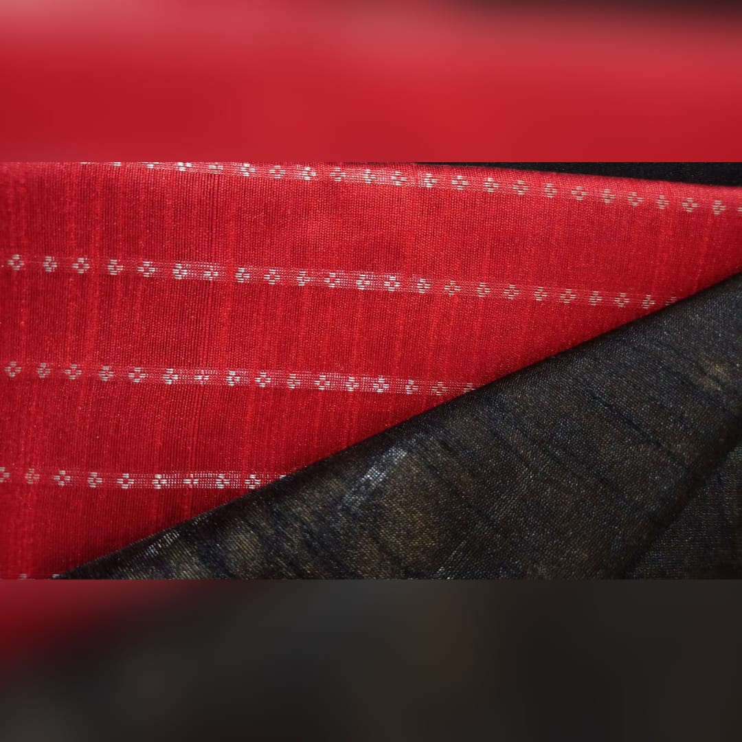 Red & Black Champa Silk Saree