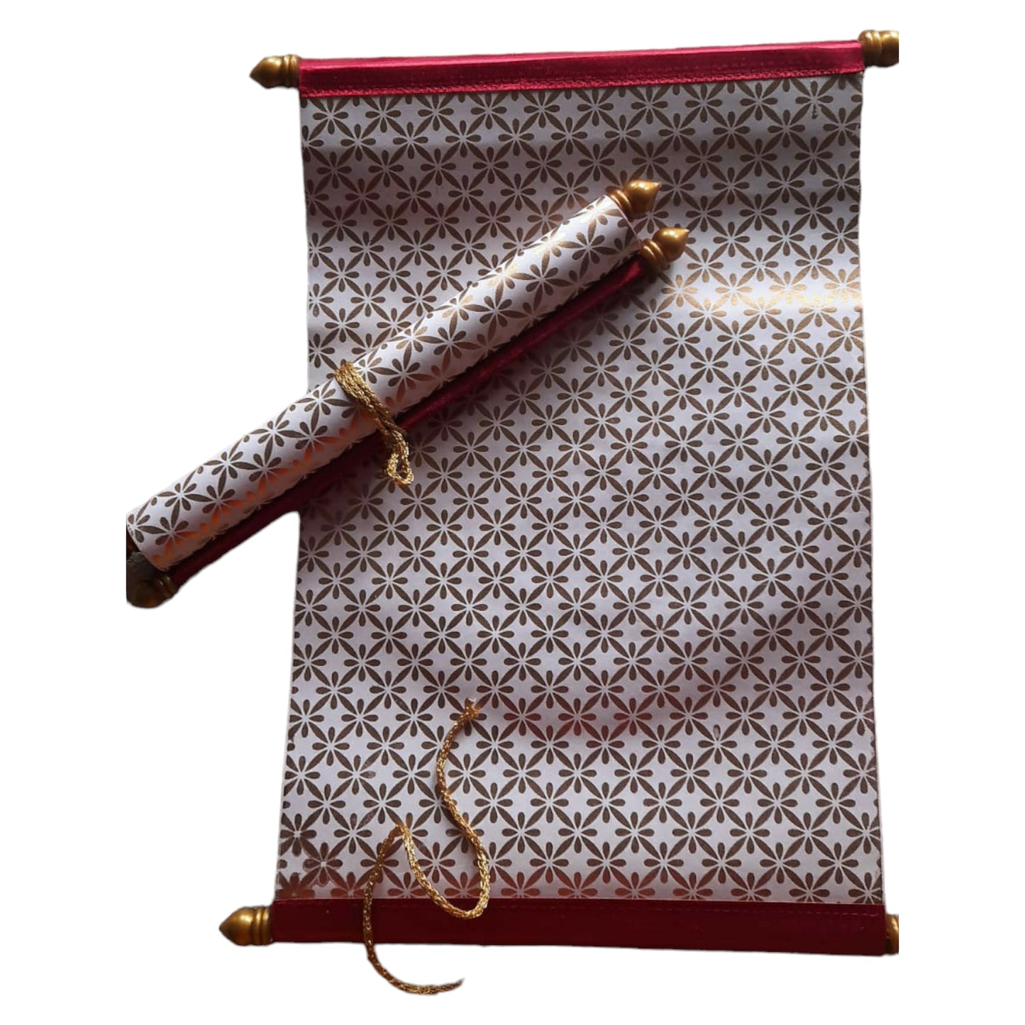 Red Printed Aipan Scrolls for Gifting Style 2