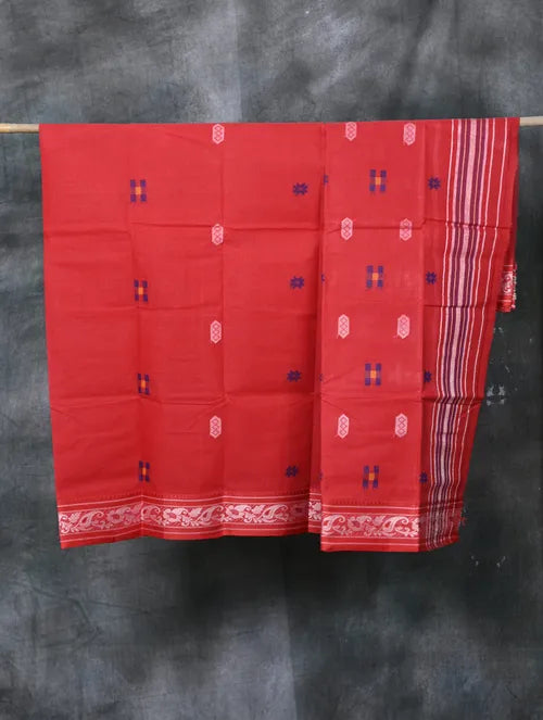 Red Shantipur Saree