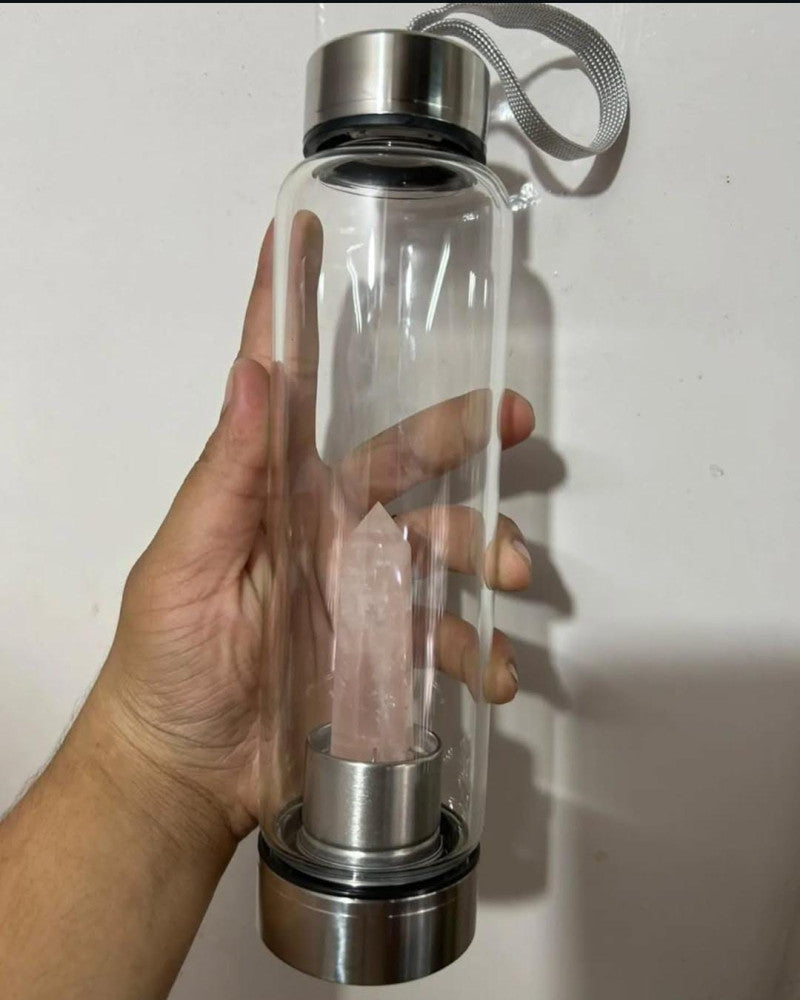 Rose Quartz Miracle Crystal Water Bottle