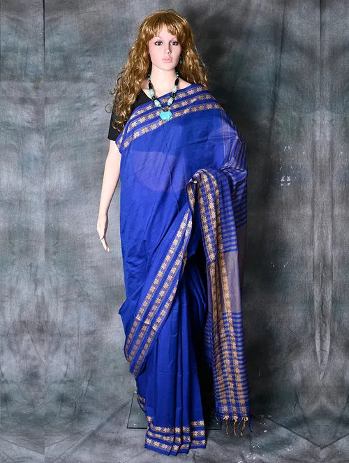 Royal Blue Shantipur Saree