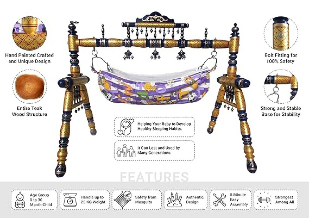 Sankheda Baby Cradle Age 0-3 Years Style 1