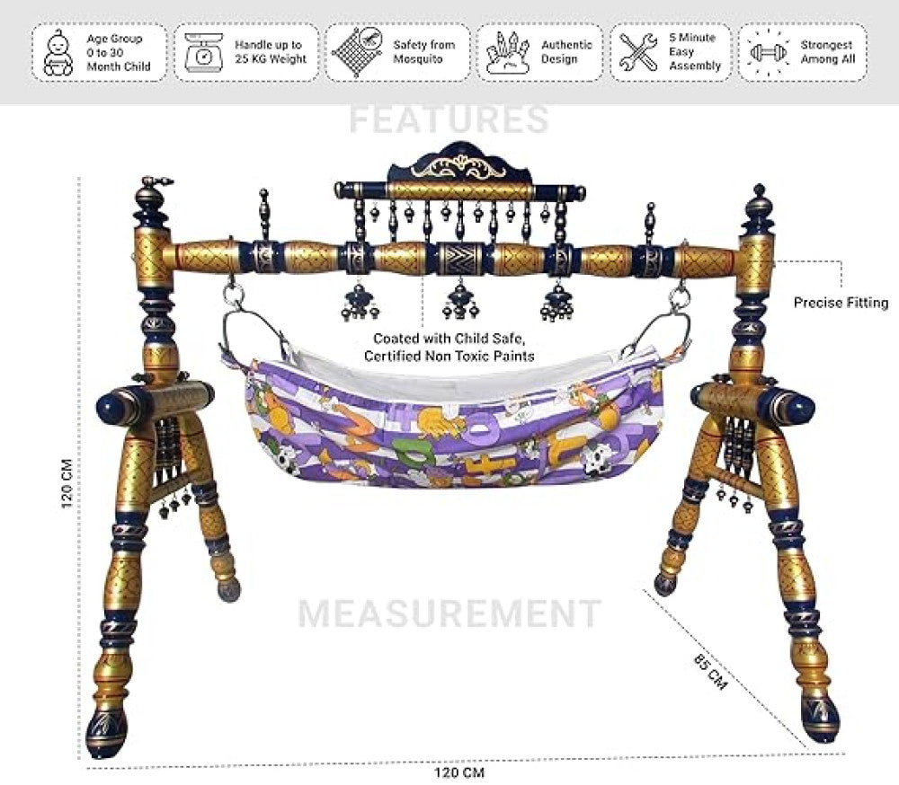 Sankheda Baby Cradle Age 0-3 Years Style 1