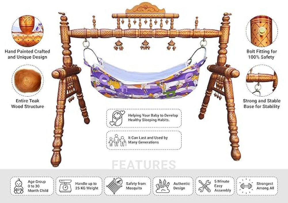 Sankheda Baby Cradle Age 0-3 Years Style 3