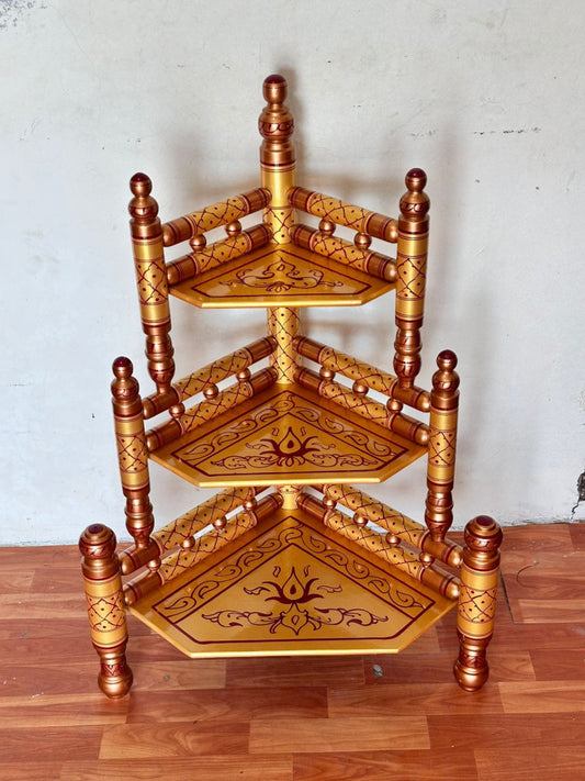 Sankheda Corner Rack Golden