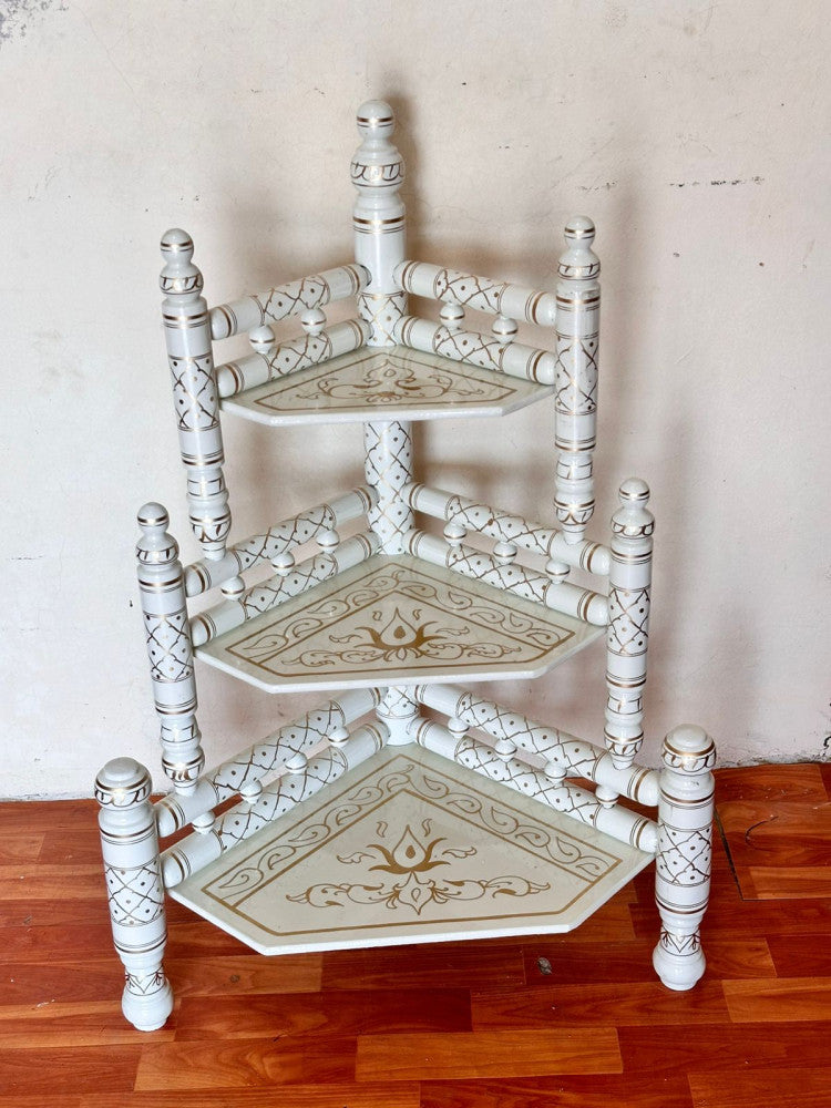 Sankheda Corner Rack White