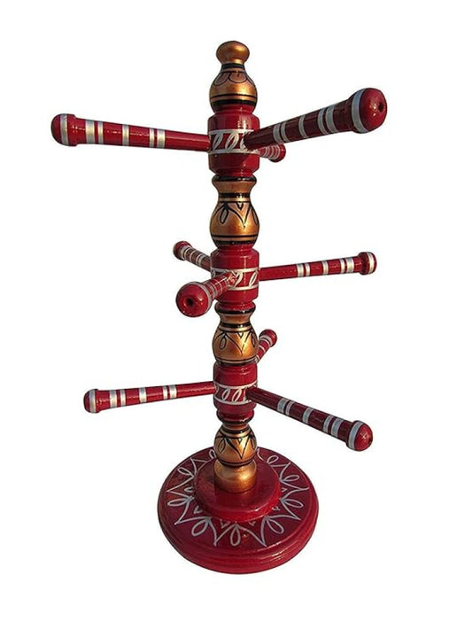 Sankheda Hand Painted Bangle Stand Copper Cherry Silver