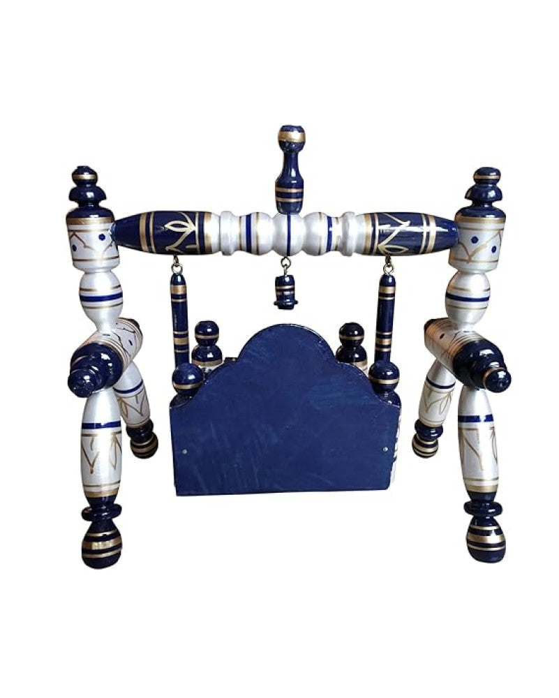 Sankheda Laddu Gopal Jhula Pearl White Blue